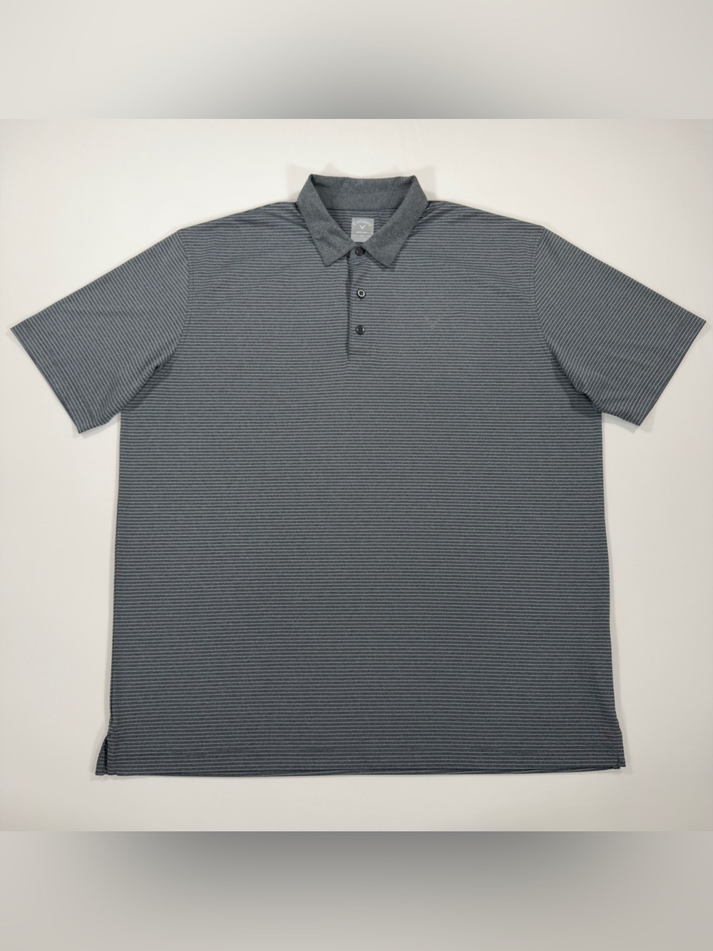 Callaway Opti-Dri Golf Polo Shirt Mens XXL Gray Micro Stripe Short Sleeve Tour - Picture 2 of 10